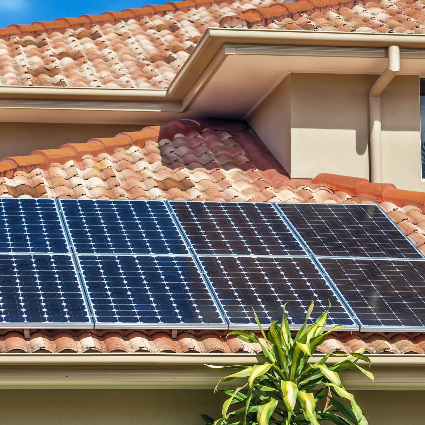 Two Story Solar Panel Cleaning